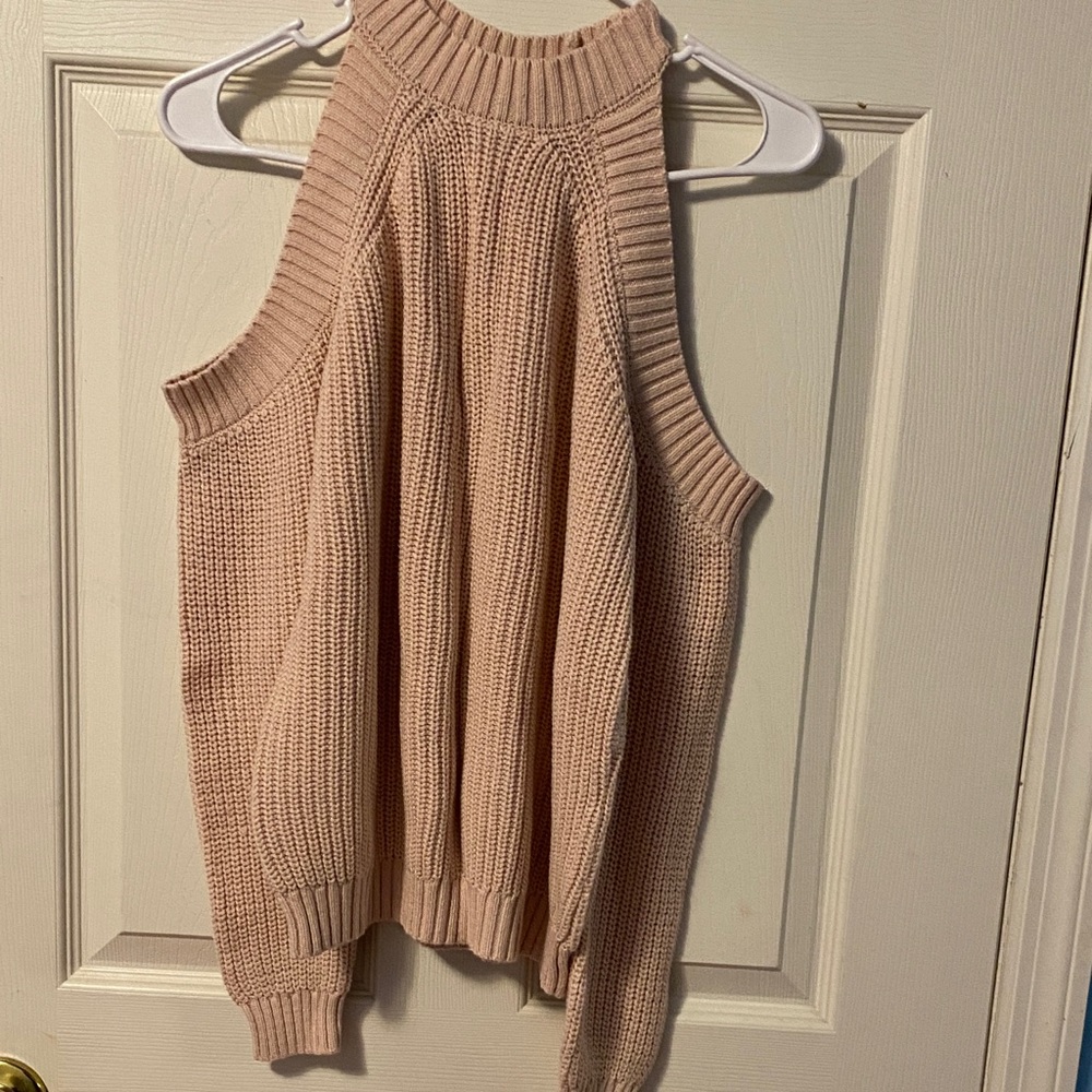 Forever 21 Off-the-Shoulder Sweater - Light Pink